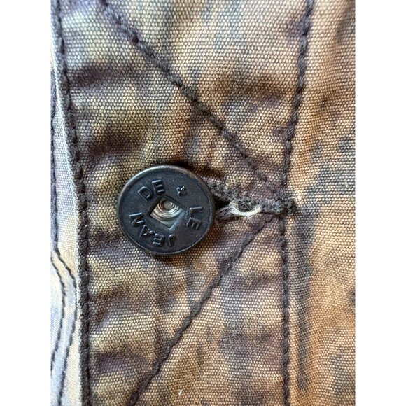 Marithe Francois Girbaud Denim Sz S Jacket MFG Logo Light Chocolate Rockabilly - Picture 8 of 13